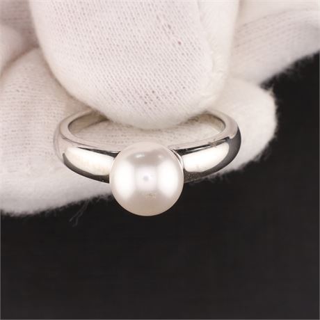 Ring Perle 8mm / W54 / SI925 / Ex-VK: 69,- € / 3198-JWG