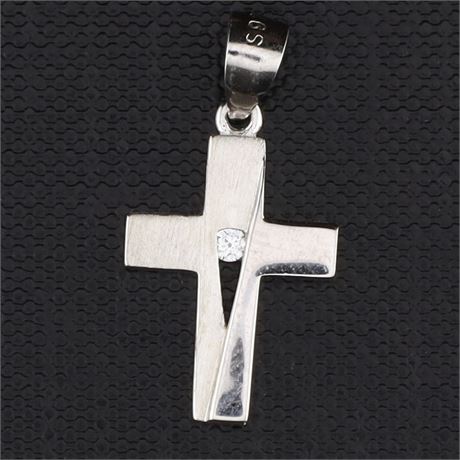 Collier Kreuz Zirkonia / SI925 / Ex-VK: 39,- € / 3164-JWG