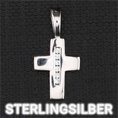 Anhänger Kreuz Zirkonia / SI925 / Ex-VK: 35,- € / 3285-JWG