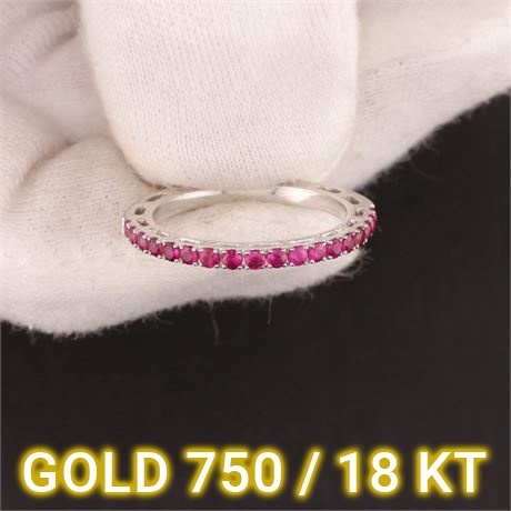 Anhänger Zirkonia mit Rubine 0.51 ct. / WG750.0/ Ex-VK: 859,- € / 4648-JWG