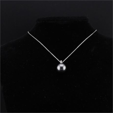 Collier Zirkonia Perle 12mm / SI925 / Ex-VK: 59,- € / 5235-JWG