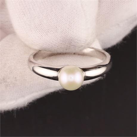 Ring mit Perle / W58 / SI925 / Ex-VK: 59,- € / 480-JWG