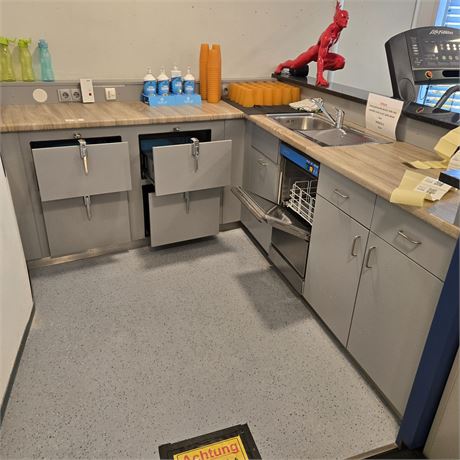 Kühlpult mit Barverbau & Waschbecken - ID: 58-WF