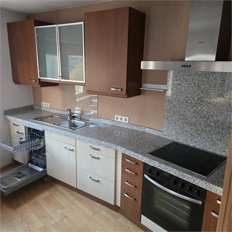 Küche komplett inkl. Herd, Geschirspüler, Kühlschrank und Eckbank - ID: 166-WF