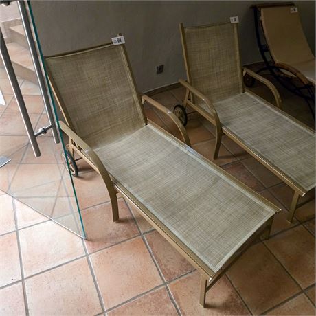 Liegestuhl Metall / Mesh - ID: 138-WF