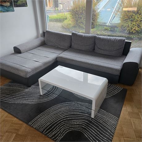 Wohnlandschaft mit Couchtisch & Fernsehregal - ID: 168-WF