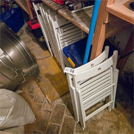 12 Stück Holzstühle weiß - ID: 66-BGP