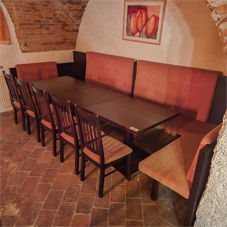 Sitzecke komplett (inkl. 3 Tische & 5 Stühle) - ID: 5-BGP