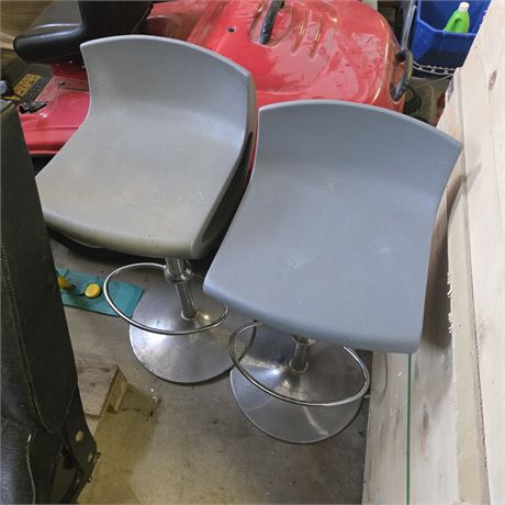 Designer Barhocker hellgrau 2er Set - ID: 95-LUP