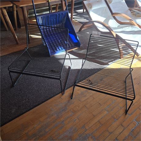 2er Set Hocker / Sessel metall - ID: 11-AHS