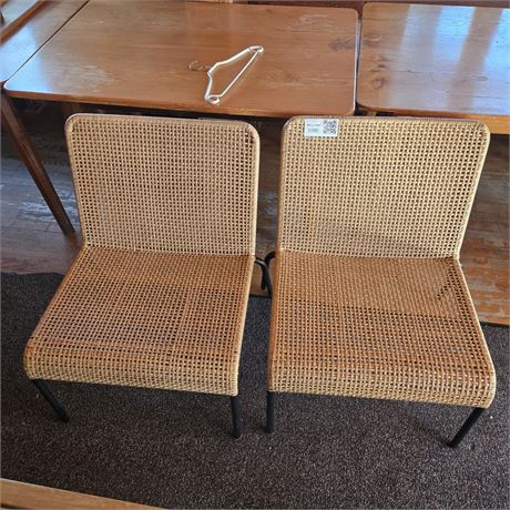 2er Set Hocker / Sessel geflochten - ID: 12-AHS
