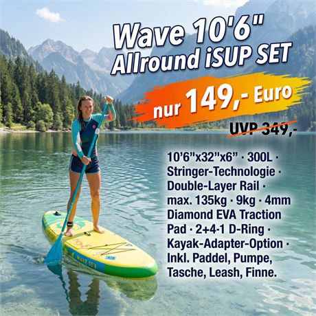 Aquatone WAVE 10'6" Allround iSUP Set | UVP 349,-