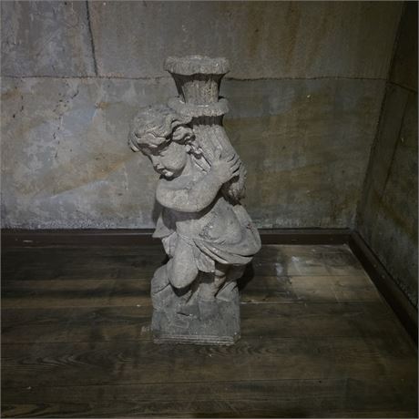 Kerzenständer Kind aus Stein - ID: 87-GHT