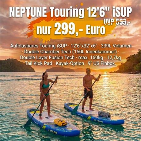 Aztron NEPTUNE 12'6" Touring iSUP Komplettset - ID: 2-SUP