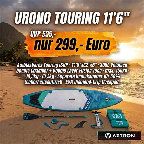 Aztron URONO 11'6" Touring iSUP Komplettset - ID: 10-SUP