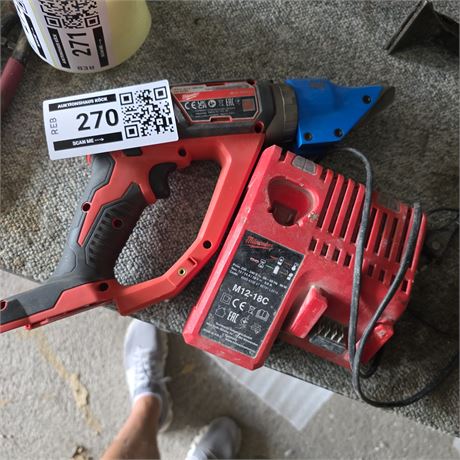 Milwaukee M18 BMS-20 Akku-Blechschere + Ladegerät - ID: 270-REB
