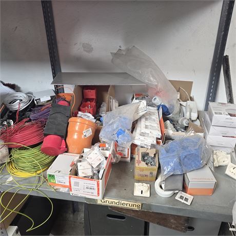 Konvolut Elektrozubehör + Kabel + Schalter + Montagematerial - ID: 284-REB