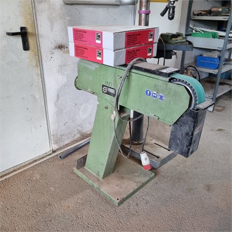 H.M. TAS 75 Bandschleifmaschine + FEIN Schleifbänder - ID: 150-REB