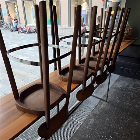 4 Barhocker Thonet Modell 20 aus Nussbaumholz - ID: 200-LLG