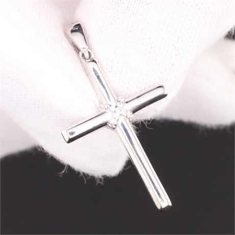 Anhänger Kreuz Zirkonia, Silber 925 - ID: 1313-JWG