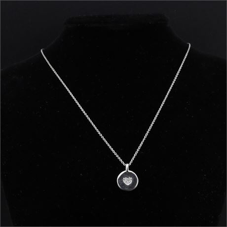 Anhänger Rund Zirkonia Herz, Silber 925 - ID: 3835-JWG