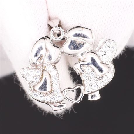 Anhänger Kind Herz Zirkonia, Silber 925 - ID: 580-JWG