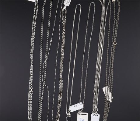 Konvolut 10 Stück - Stahlkette, Edelstahl - ID: 2798-JWG