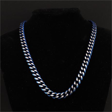 Collier blau Edel, Edelstahl - ID: 2658-JWG