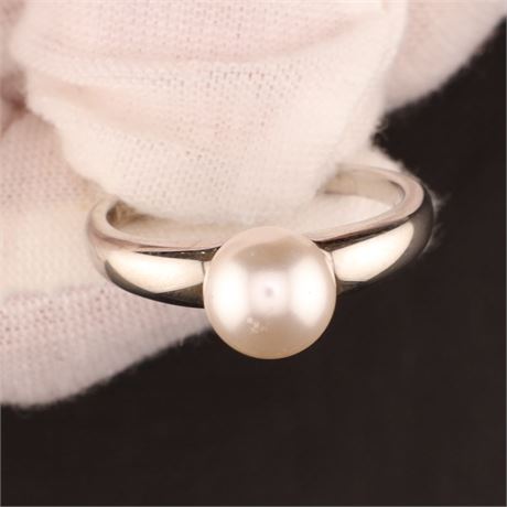 Ring Perle 8mm, Silber 925, Weite 53 - ID: 5234-JWG