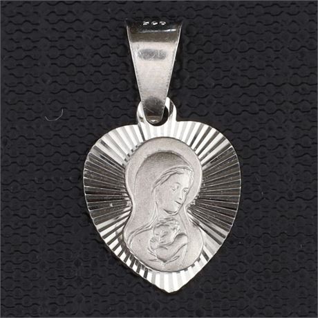 Anhänger Herz Muttergottes, Silber 925 - ID: 3299-JWG