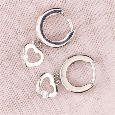 Kindercreolen Herz Zirkonia, Silber 925 - ID: 5110-JWG