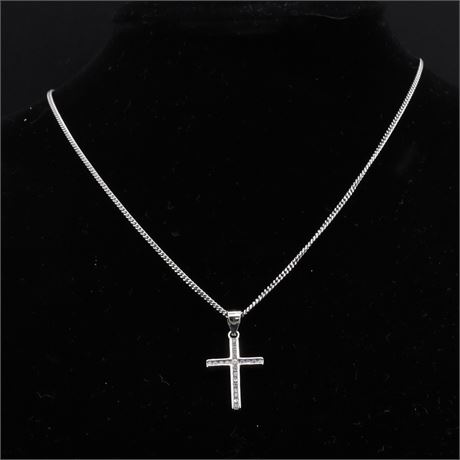 Collier Kreuz Zirkonia, Silber 925 - ID: 619-JWG