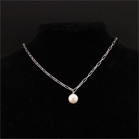 Collier Perle 40-45cm, Silber 925 - ID: 5063-JWG