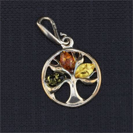 Anhänger Lebensb. 14mm Bernst., Silber 925 - ID: 2888-JWG