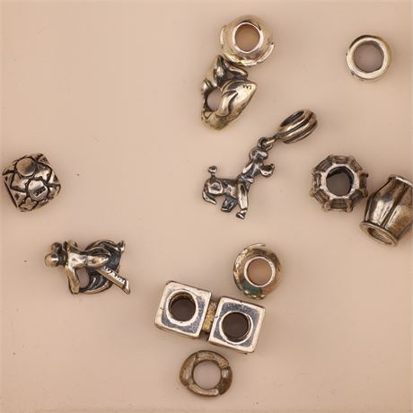 Konvolut Silverbeads - ca. 10 Stück, Silber 925 - ID: 2822-JWG