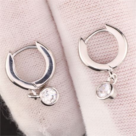 Kindercreolen Zirkonia weis, Silber 925 - ID: 5111-JWG