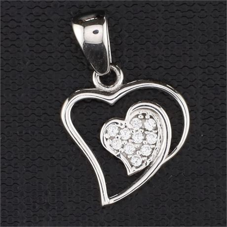 Anhänger Herz Zirkonia, Silber 925 - ID: 2890-JWG