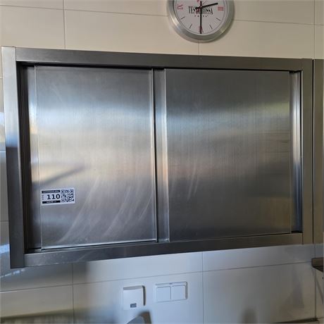 Edelstahl-Hängeschrank mit zwei Schiebetüren, 100 x 65 x 40 cm - ID: 110-PPA