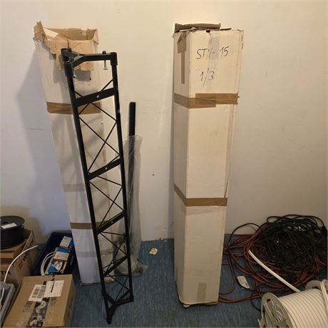 2 Dreipunkt-Traversenelemente + Standrohr, schwarz - ID: 2-RTS